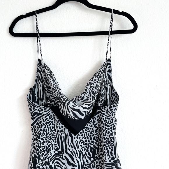 L'ACADEMIE Revolve B&W Animal Printed Slip Maxi Dress - Picture 10 of 13